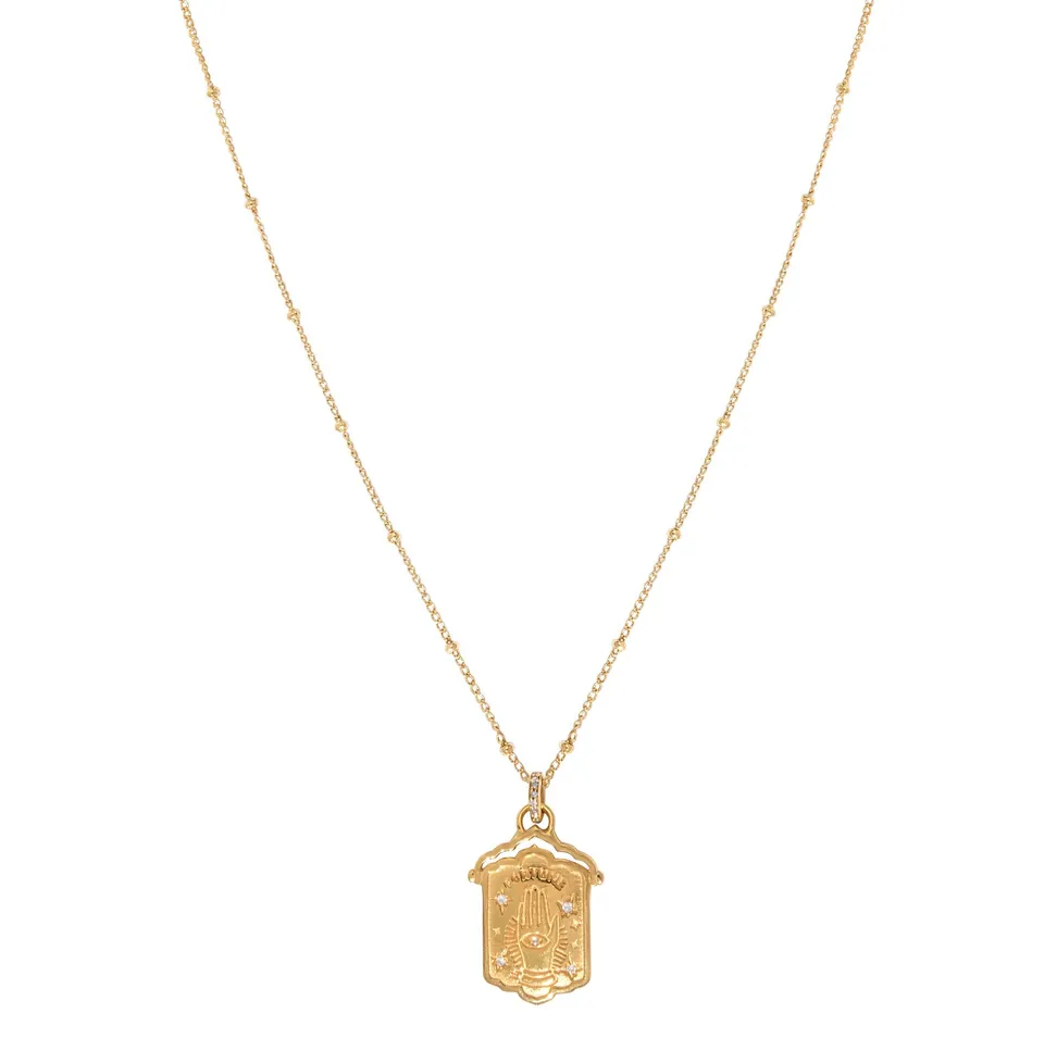 Leticia Ponti Fortune collier plaqué or zircon blanc