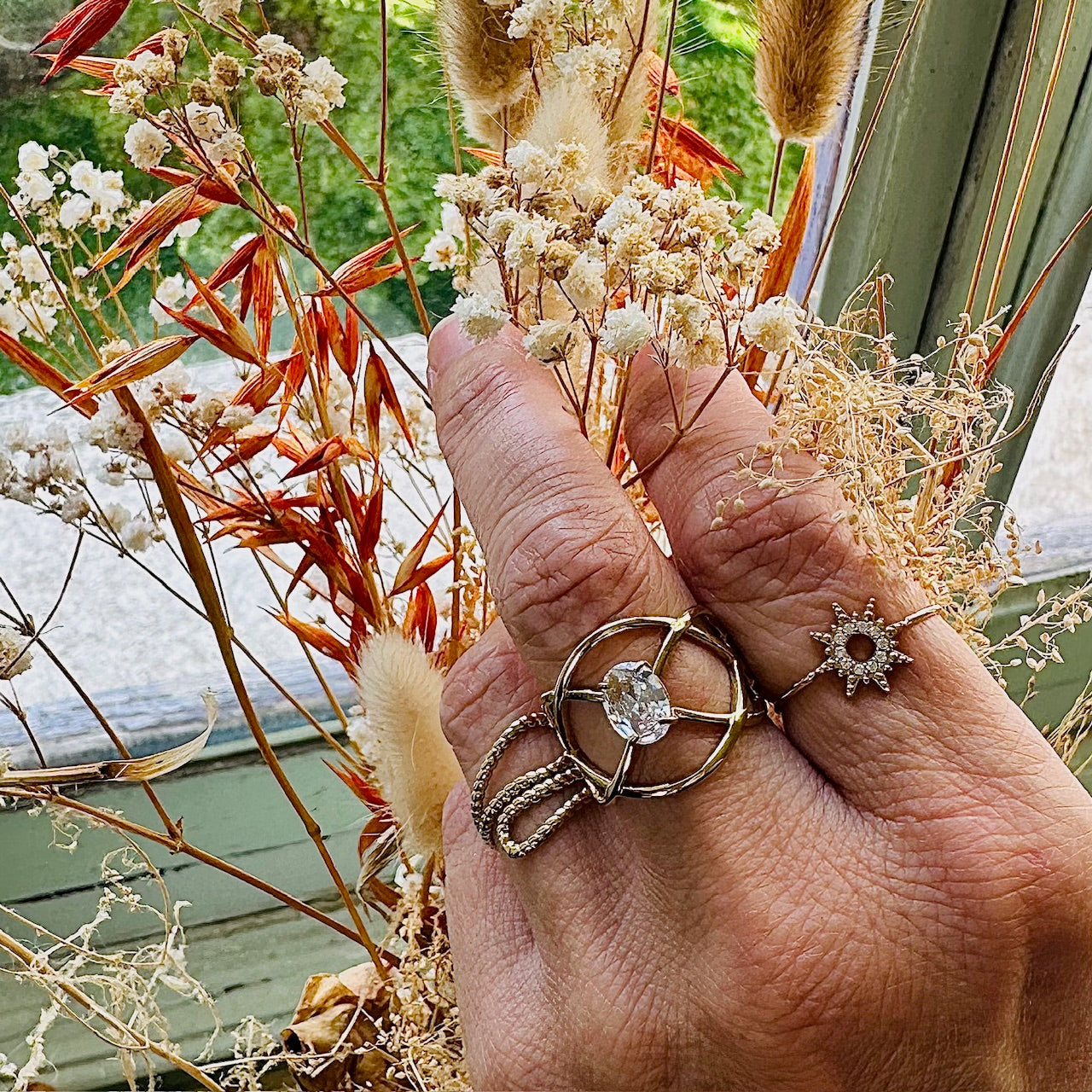 Mad So Creation Promesse bague ajustable argent zircon ovale