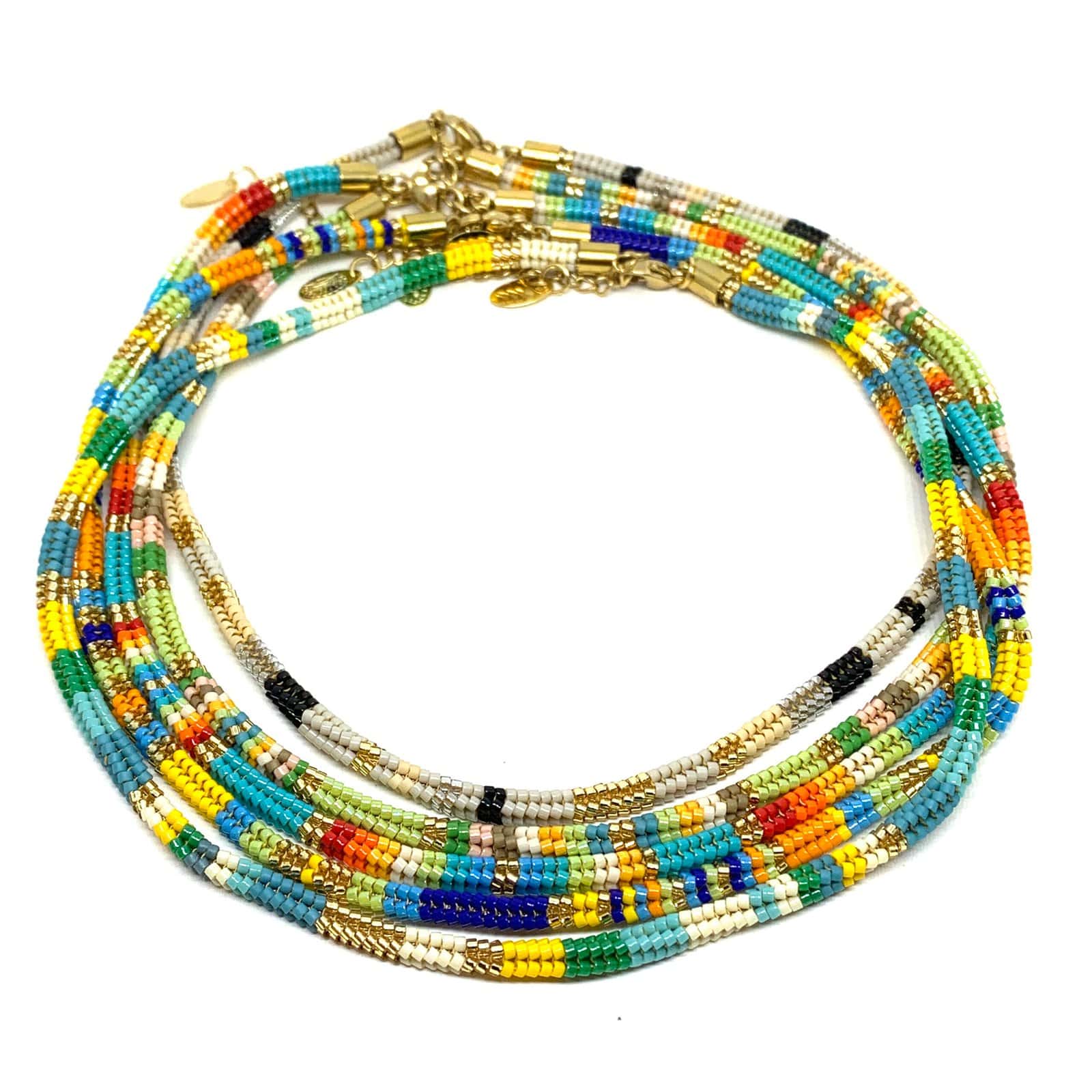 Hypnochic Snake M collier perles vert d'eau Miyuki 44 cm
