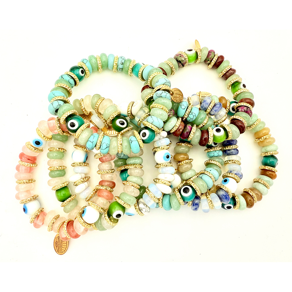 Hypnochic Mahi bracelet pierres naturelles œil nazar