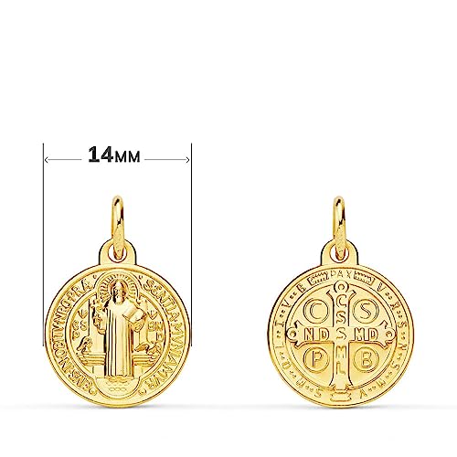 L'Atelier d'Azur Médaille Scapulaire Saint Benoit collier or jaune