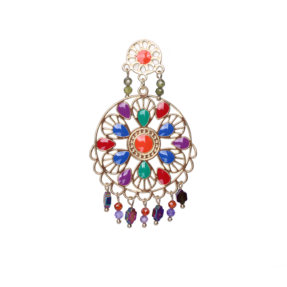 Hypnochic boucles d'oreilles pendantes multicolores