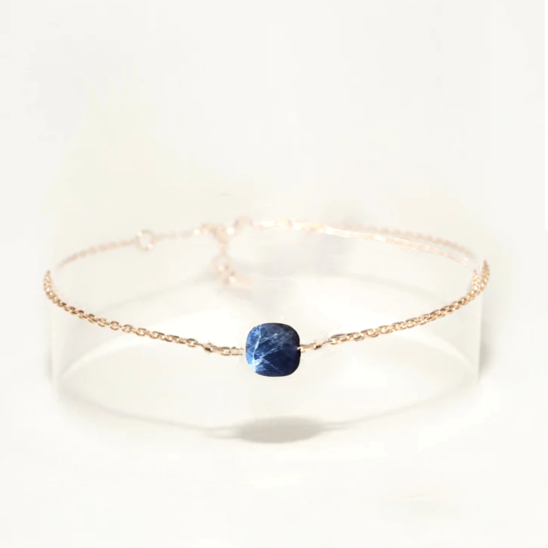 Ô PLUM Charlie bracelet chaîne sodalite plaqué or 17/19cm