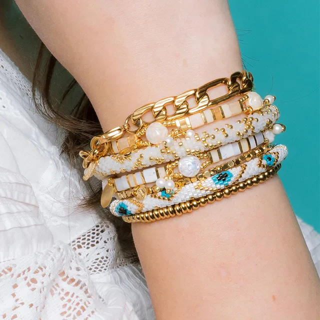Hypnochic Œil bracelet népalais perles Miyuki Nazar