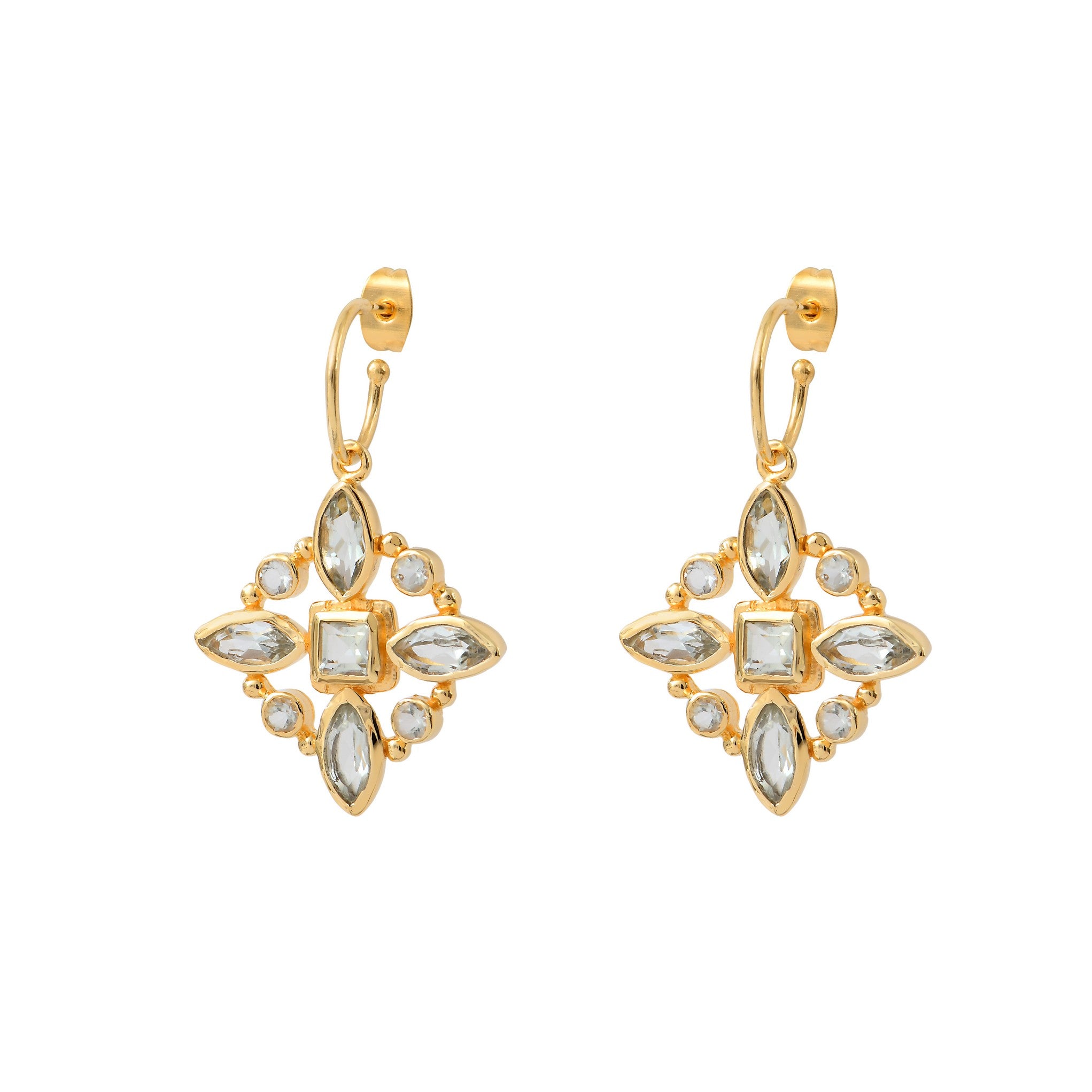 Leticia Ponti Rosie boucles d'oreilles améthyste vert 4 cm