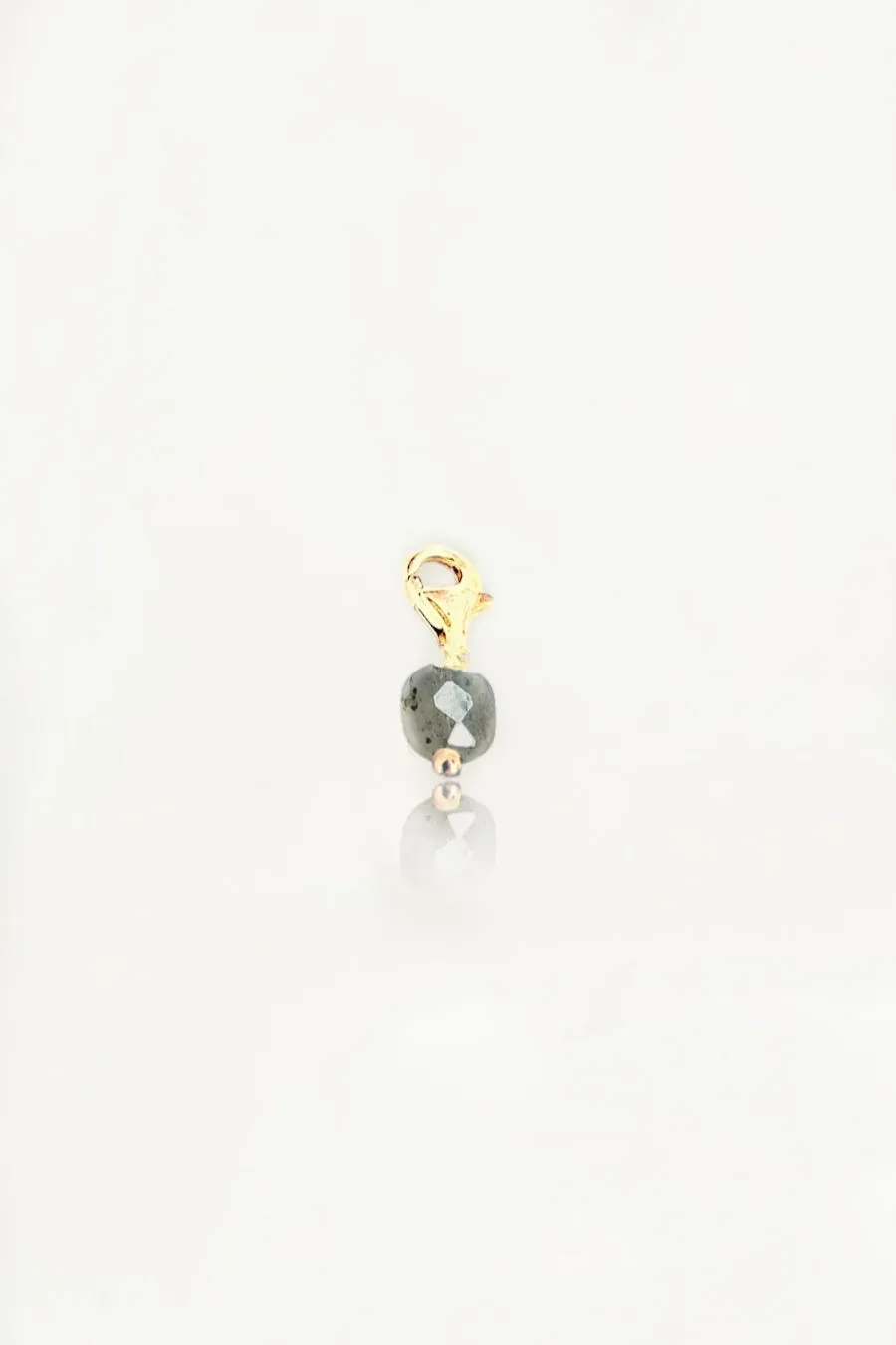 Ô PLUM Petite Labradorite breloque plaqué or protection