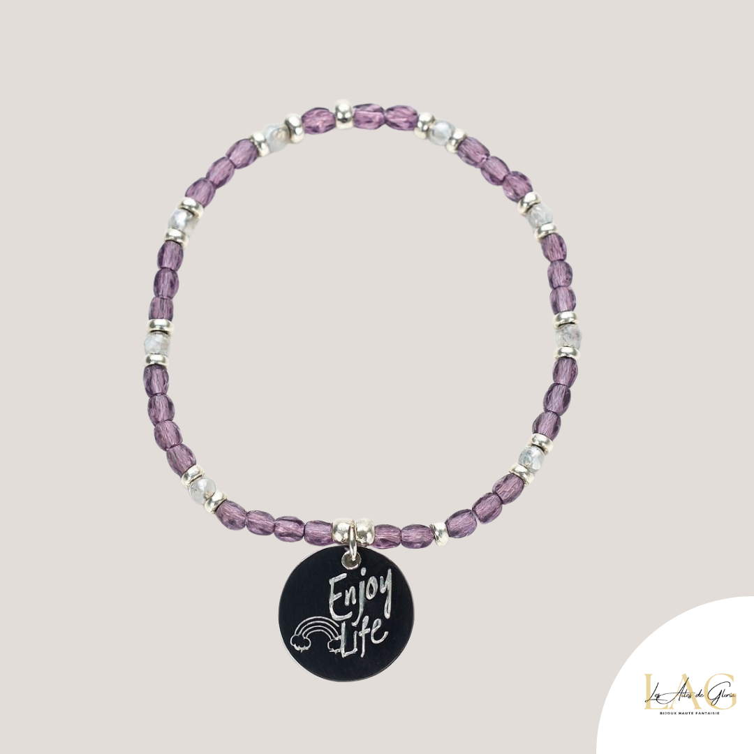 Les Ailes de Gloria Mantra Enjoy Life bracelet gravé