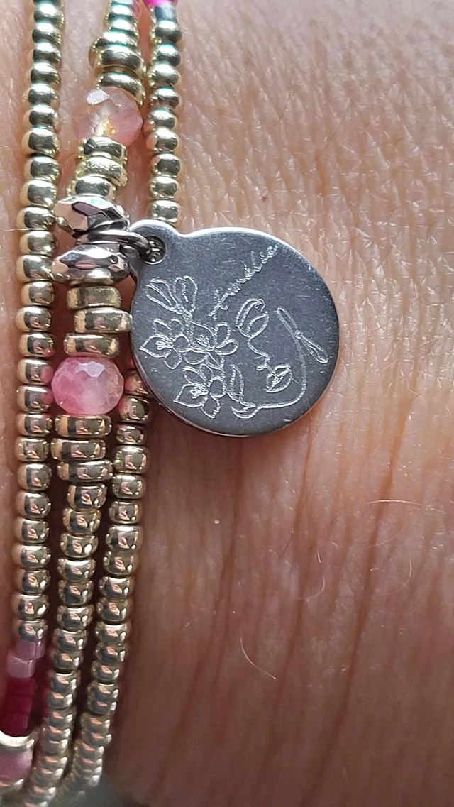 Les Ailes de Gloria Multirangs Flora bracelet fin doré
