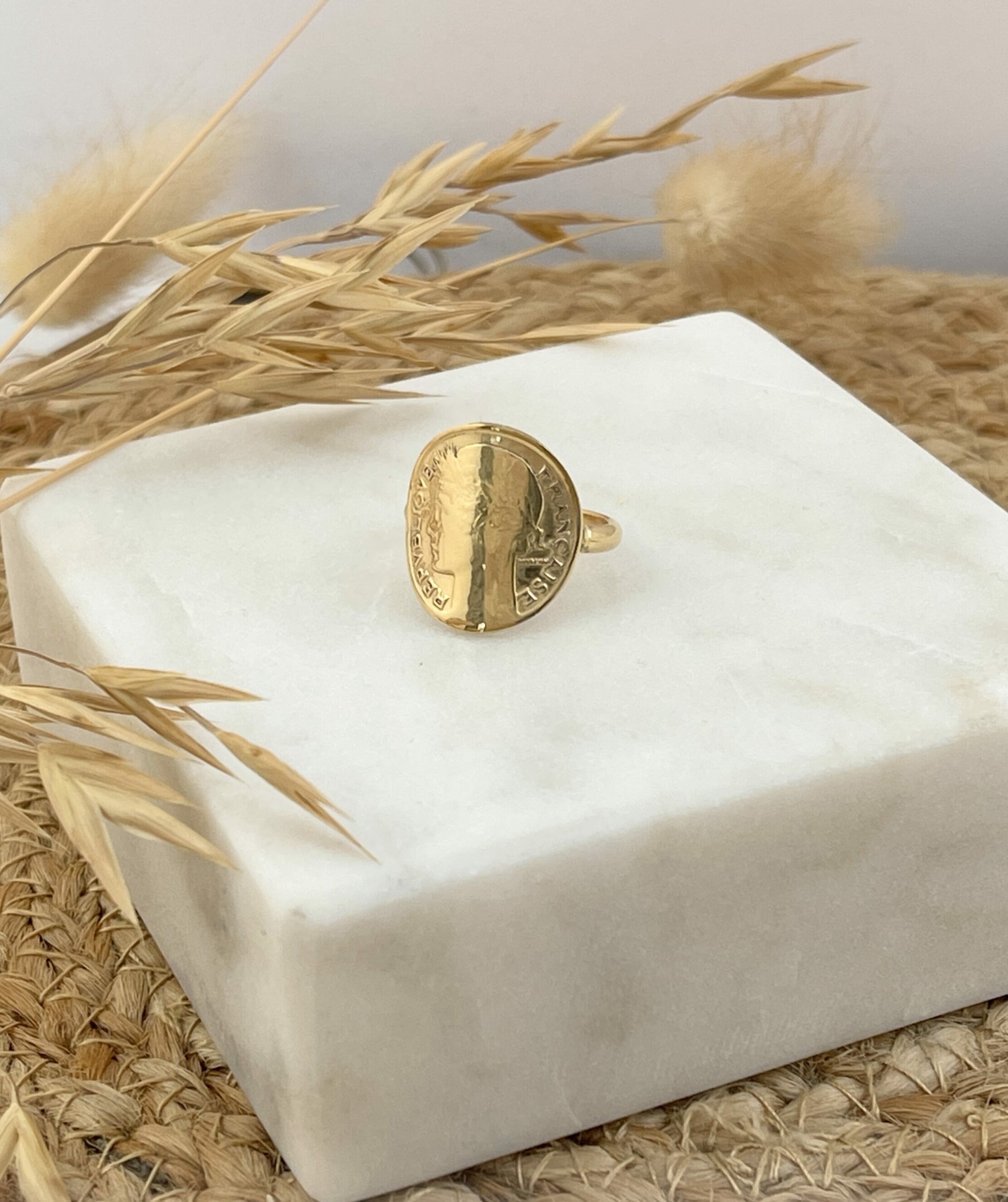 Le P’tit Franc Bagues Héritage Morlon 50 centimes bague plaqué or
