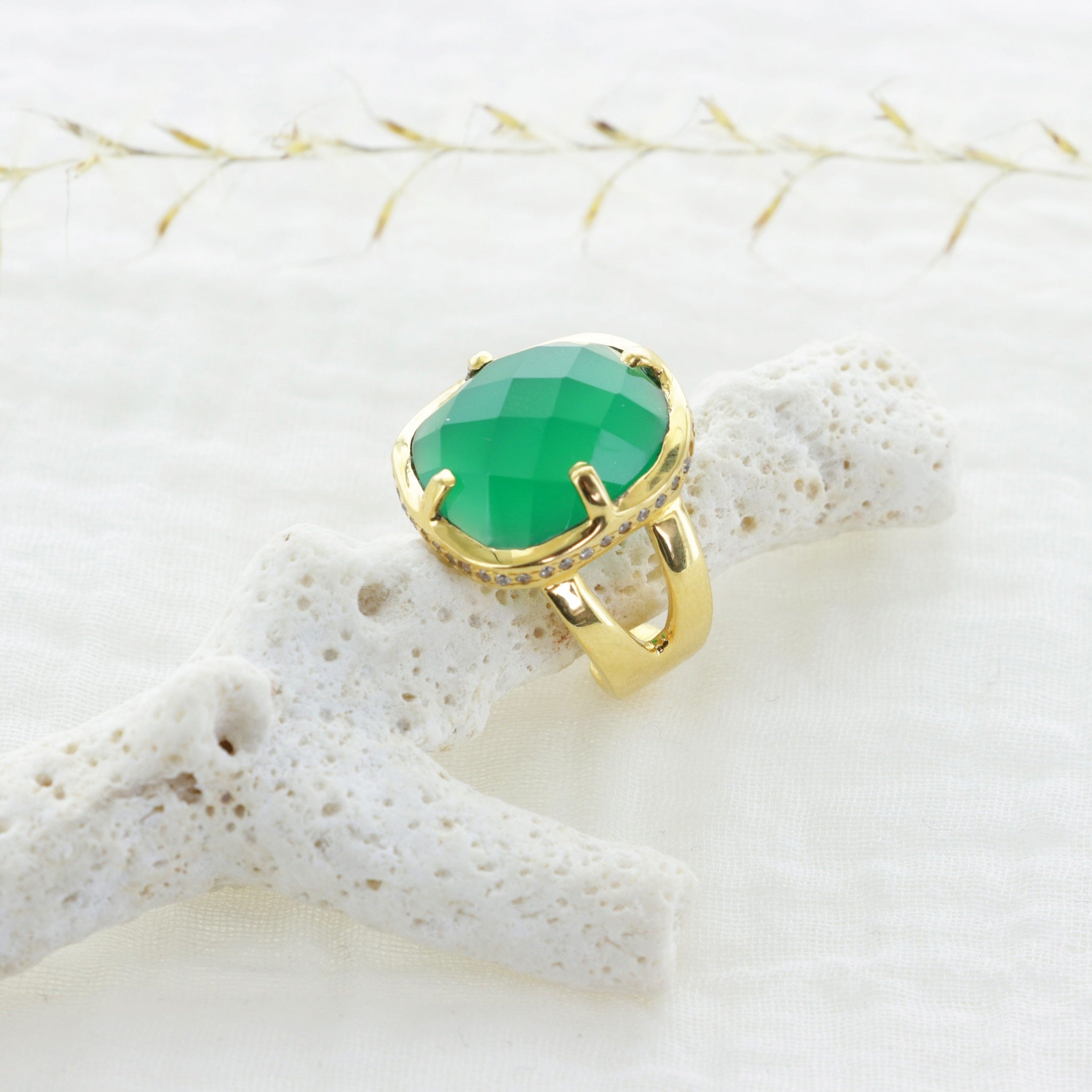 Leticia Ponti Albertine bague plaqué or labradorite