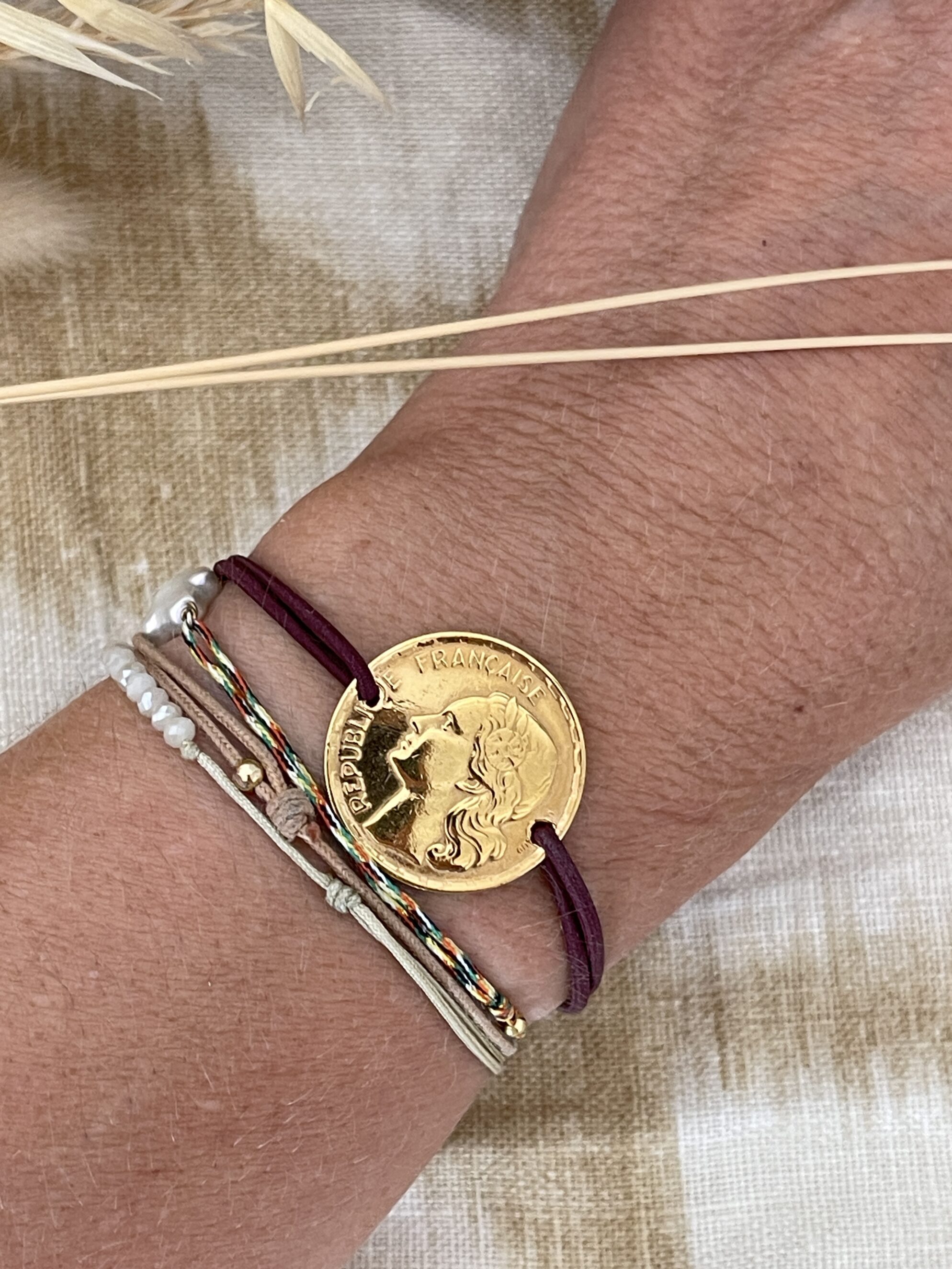 Le P'tit Franc Guiraud bracelet 20 francs cordon élastique