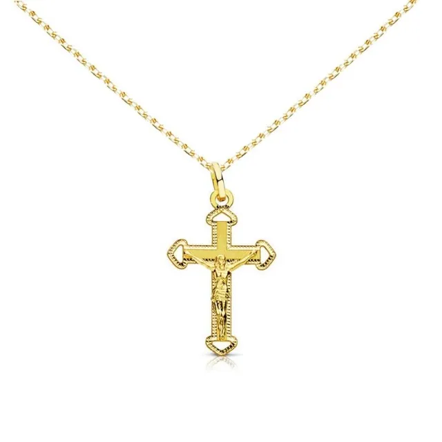 L'Atelier d'Azur Collier médaille croix Christ or 750