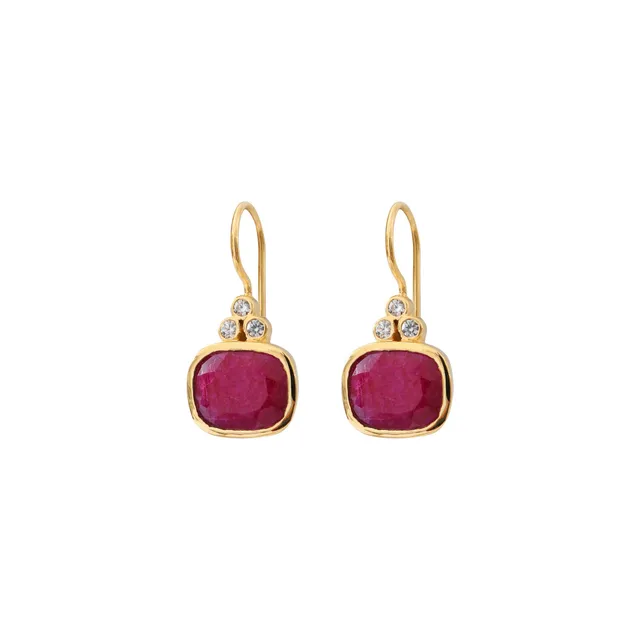 Leticia Ponti Lise boucles d'oreilles améthyste plaqué or