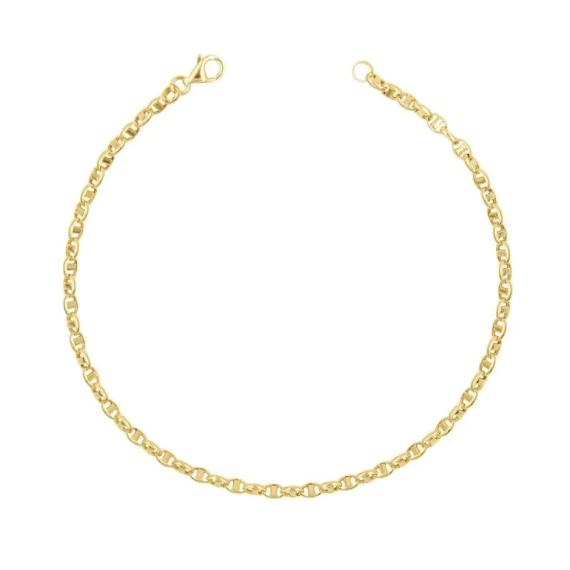 L'Atelier d'Azur Bracelet homme or jaune maille marine 21 cm