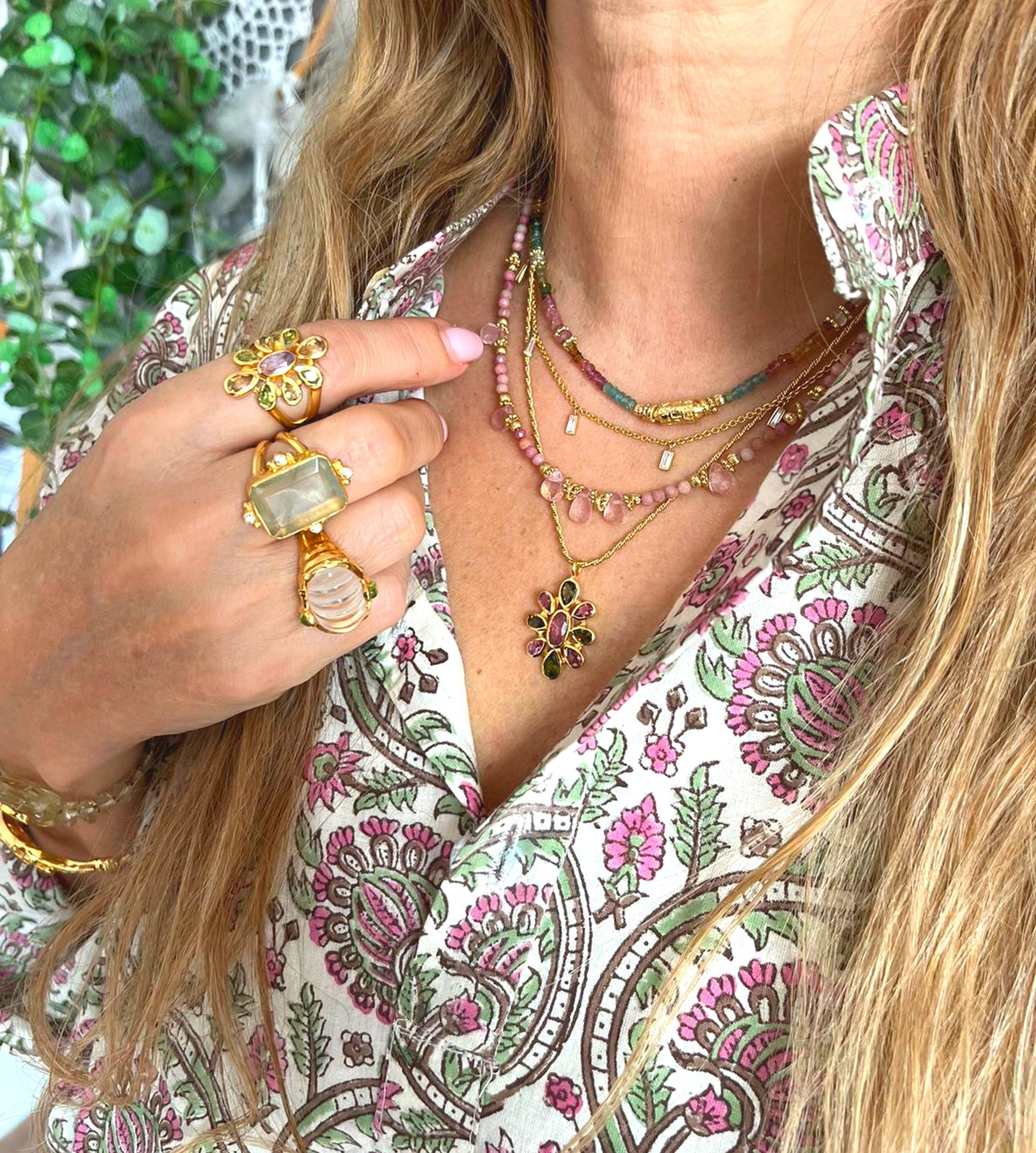 Leticia Ponti Mya bague péridot plaqué or taille 52