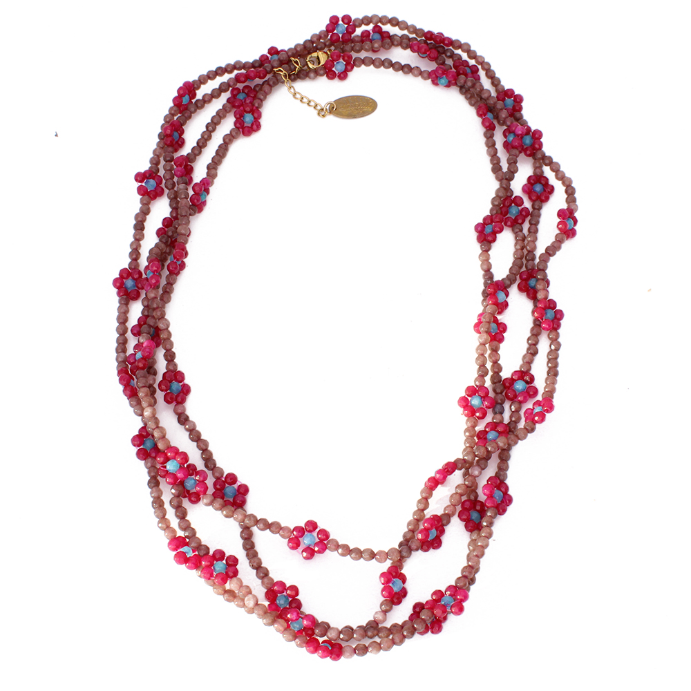 Hypnochic Fleur de Feu Multi-rangs collier doré