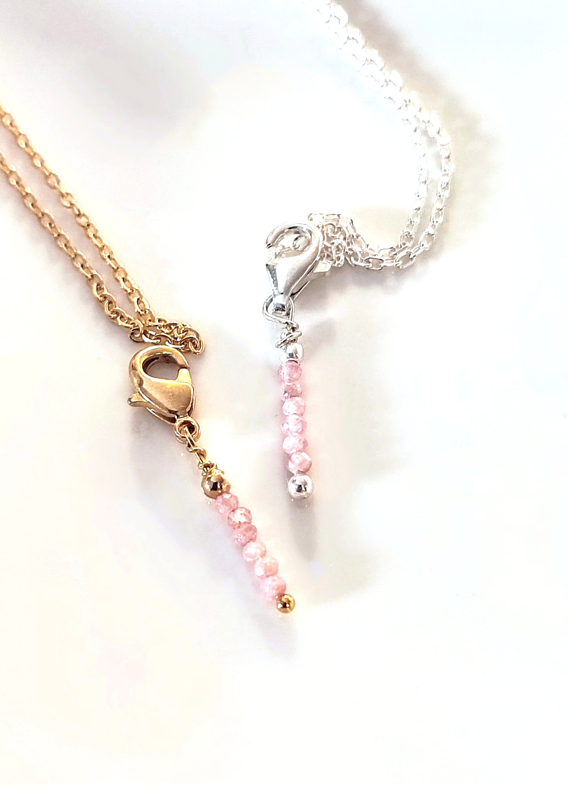 Ô PLUM Breloque Tige Tourmalines Rose charms plaqué or rose