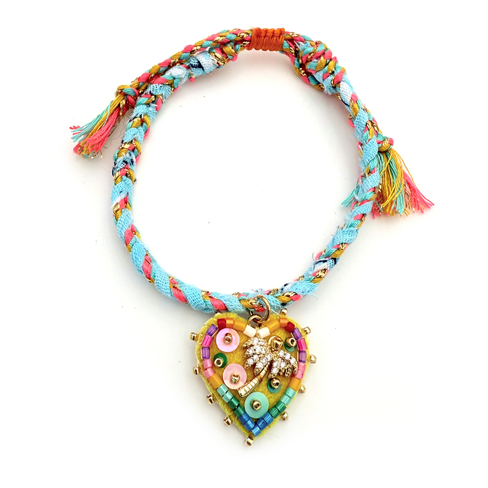 Hypnochic Bandanas Palmier S bracelet tressé cœur