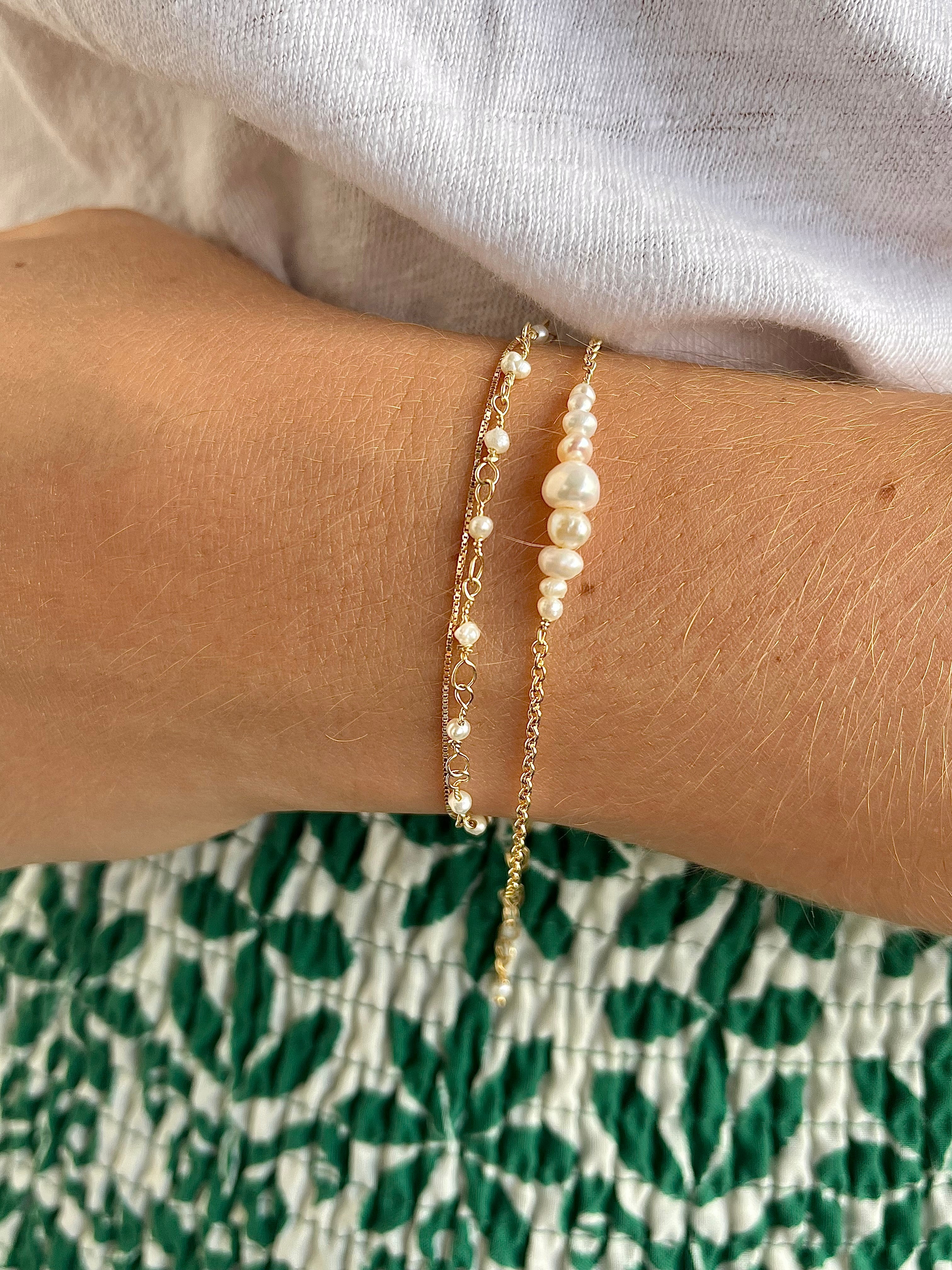 Ô PLUM Perla Bracelet Double Perle Plaqué Or 2 Tours
