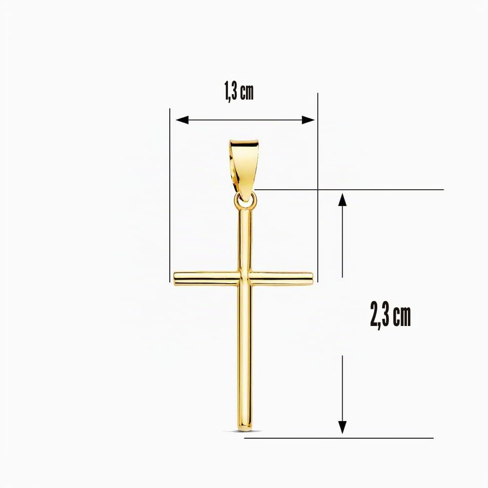 L'Atelier d'Azur Médaille Croix or jaune 18 carats avec chaîne