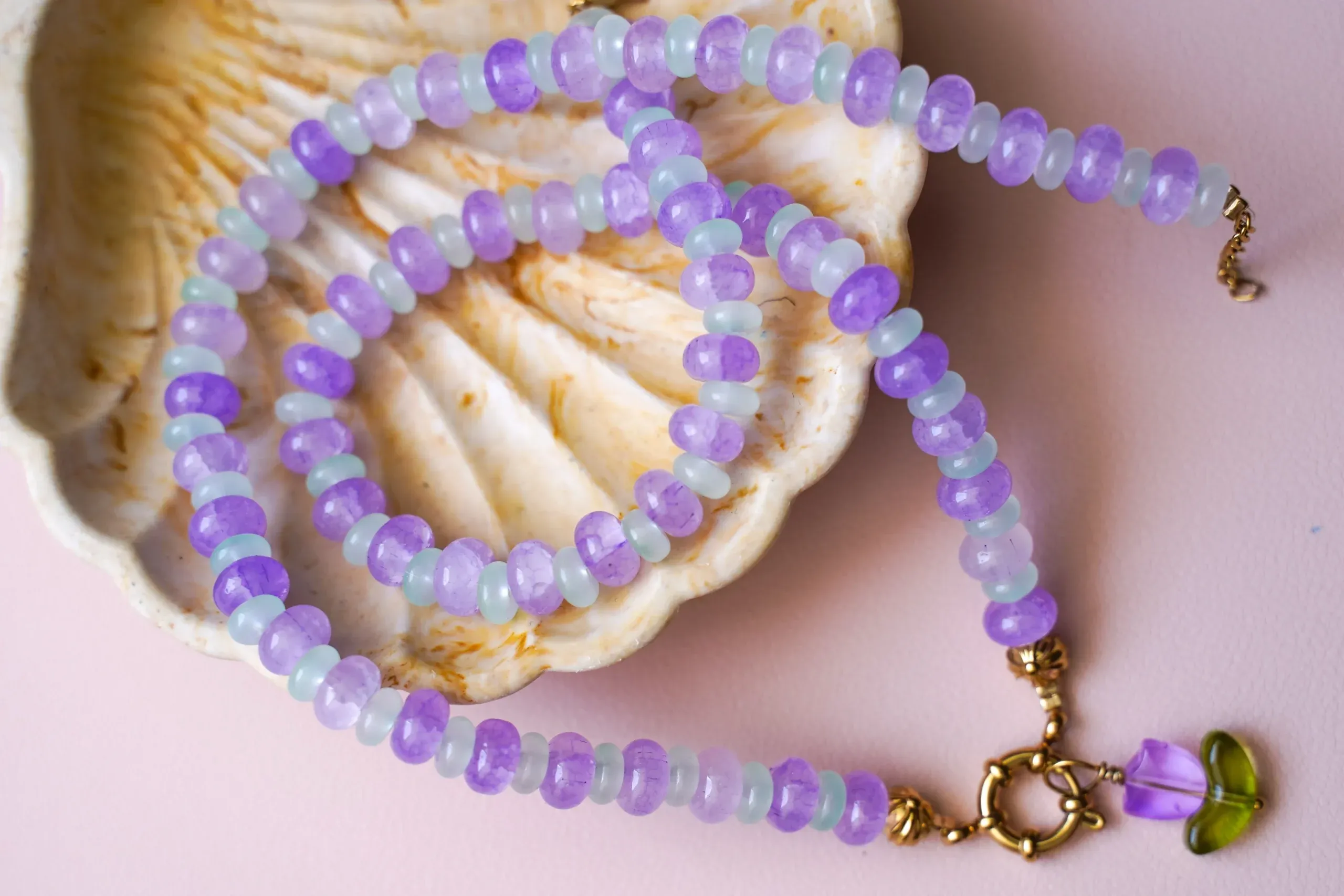 Pachanana Lavender Collier acier inoxydable anti-allergique