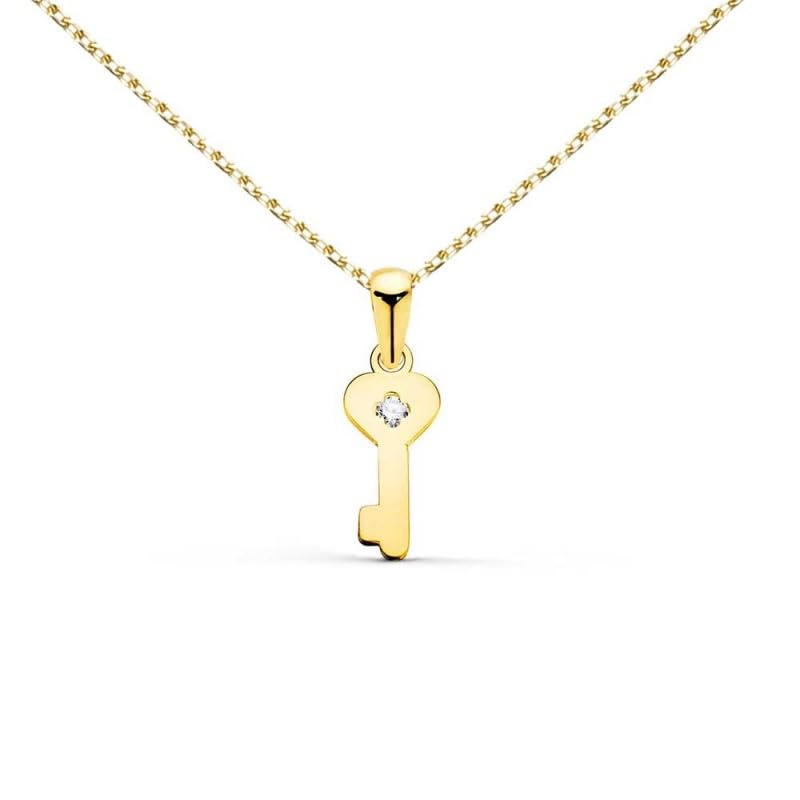 L'Atelier d'Azur Collier Clé or 18 carats zirconium 42-45 cm