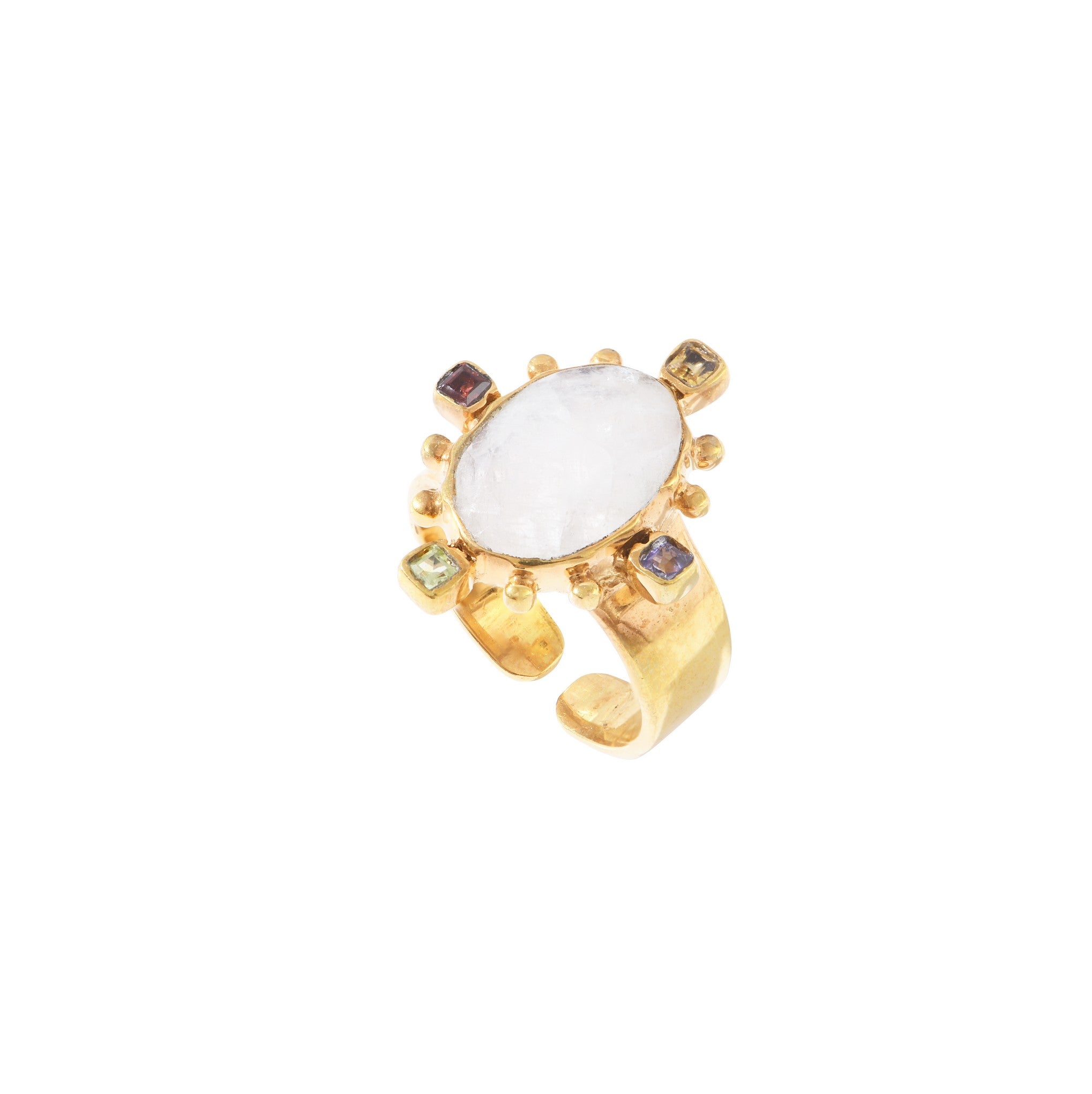 Leticia Ponti Margot bague cristal ajustable plaqué or