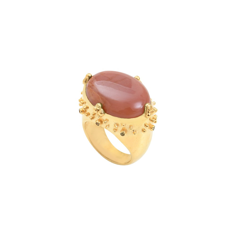 Leticia Ponti Alba XL bague turquoise taille 52 plaqué or