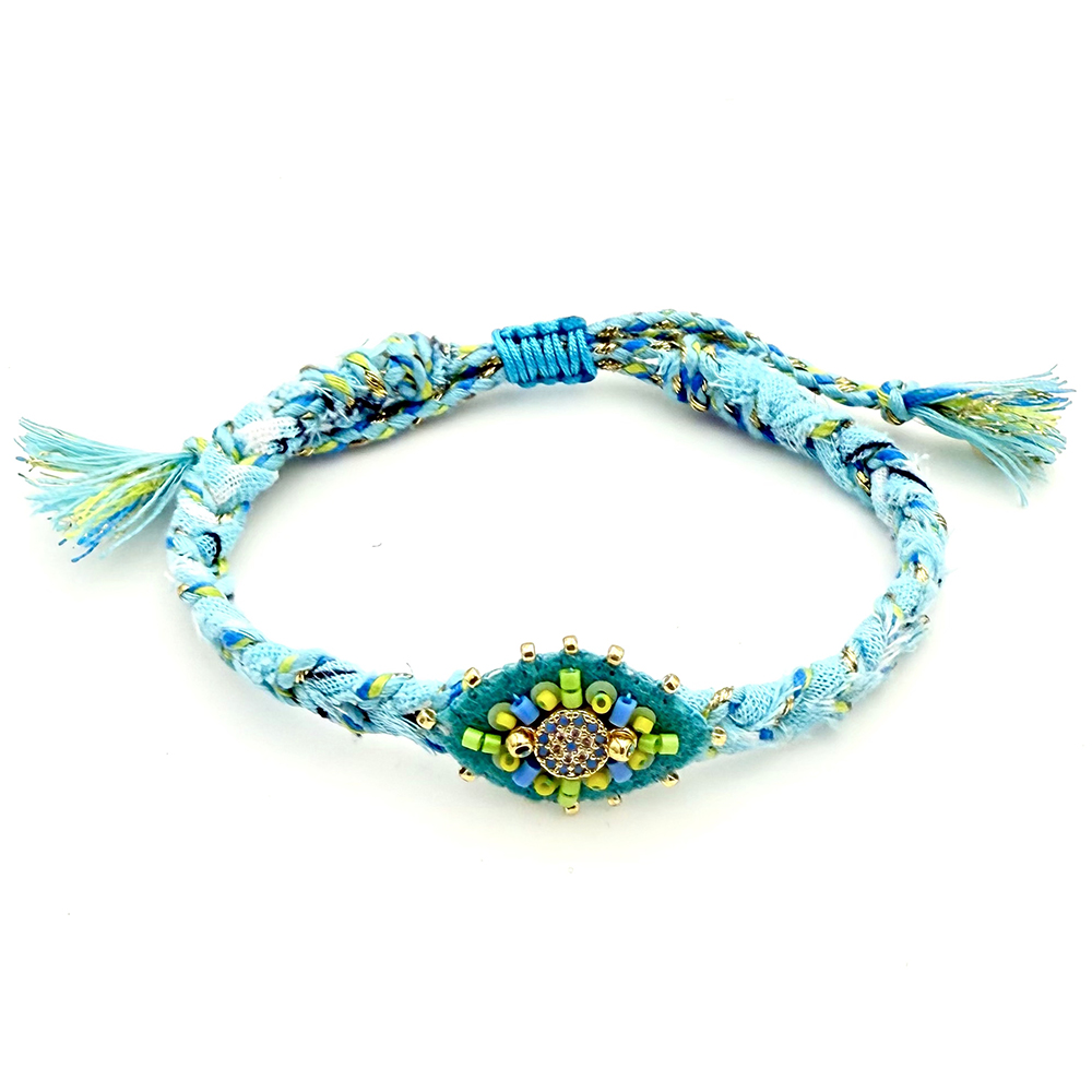 Hypnochic Bracelets Bandanas Œil Nazar tressé ajustable