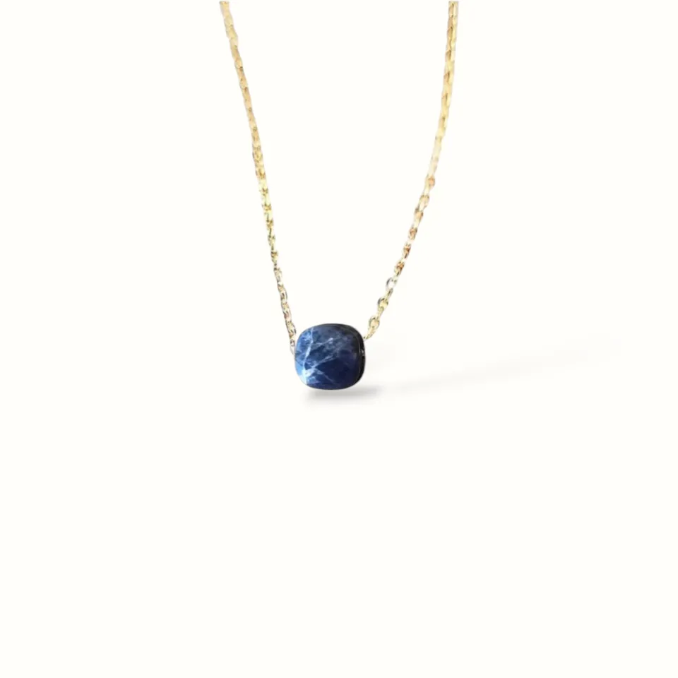 Ô Plum Charlie collier sodalite plaqué or 39/42 cm