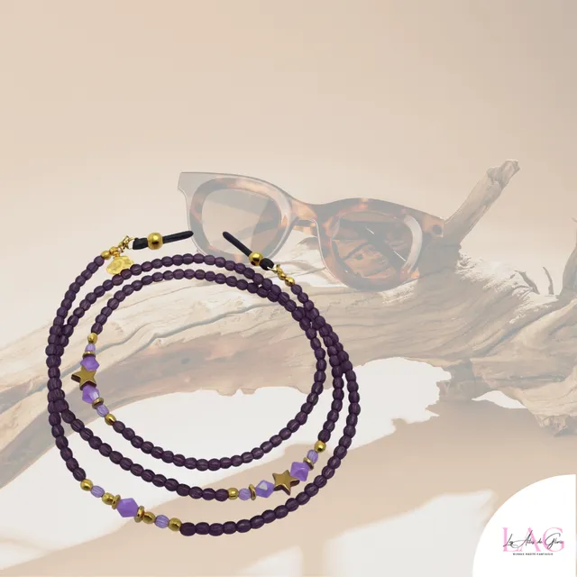 Les Ailes de Gloria Chaîne de Lunettes Purple Star violet