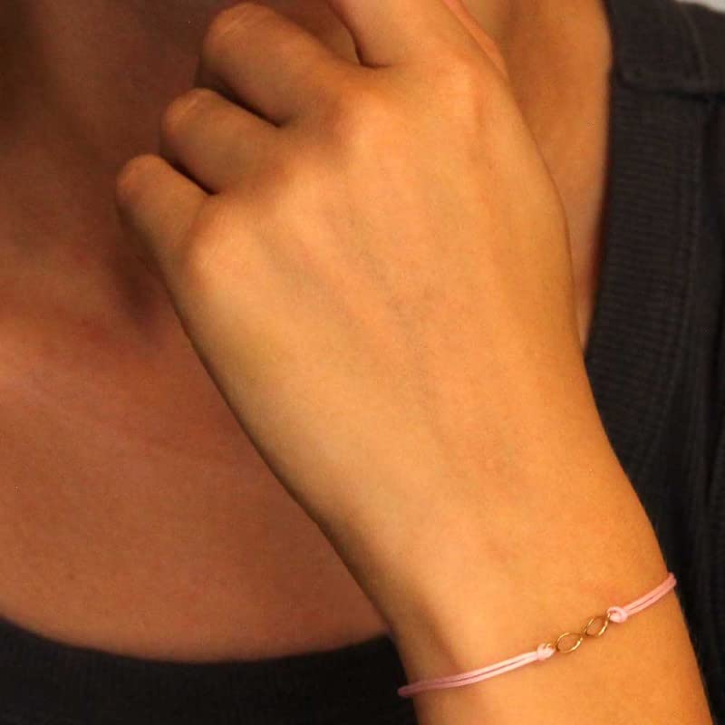 L'Atelier d'Azur Bracelet Infini Or Jaune Cordon Rose Femme