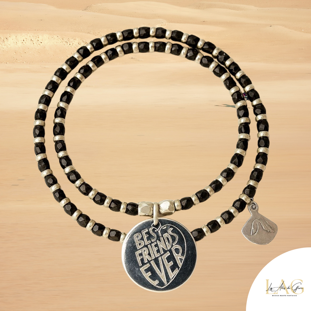 Les Ailes de Gloria Mantra Thinking About You bracelet gravé
