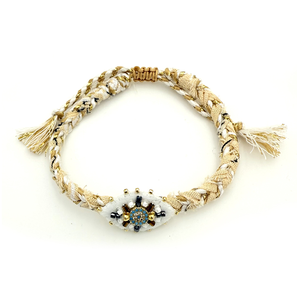 Hypnochic Bracelets Bandanas Œil Nazar tressé ajustable