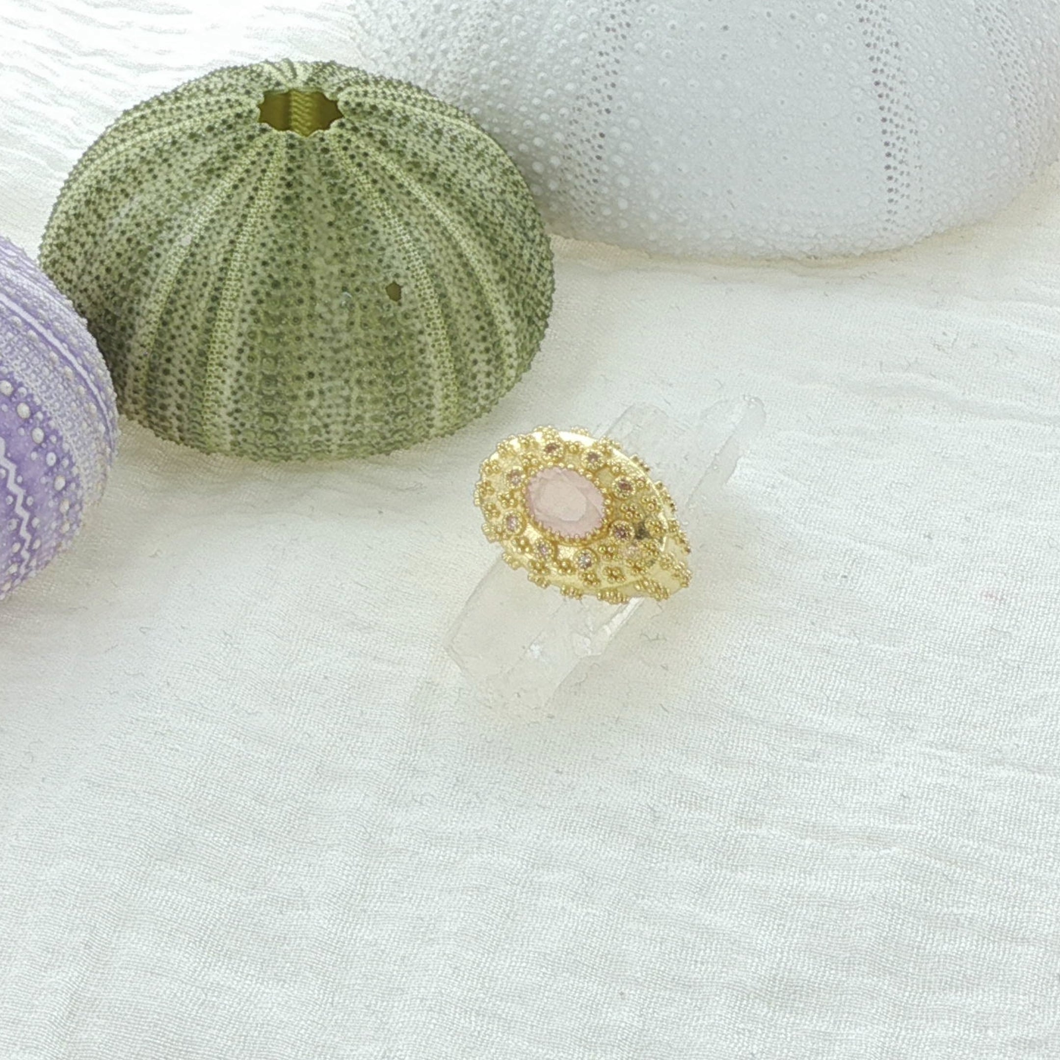 Leticia Ponti Eva bague plaqué or topaze taille 52