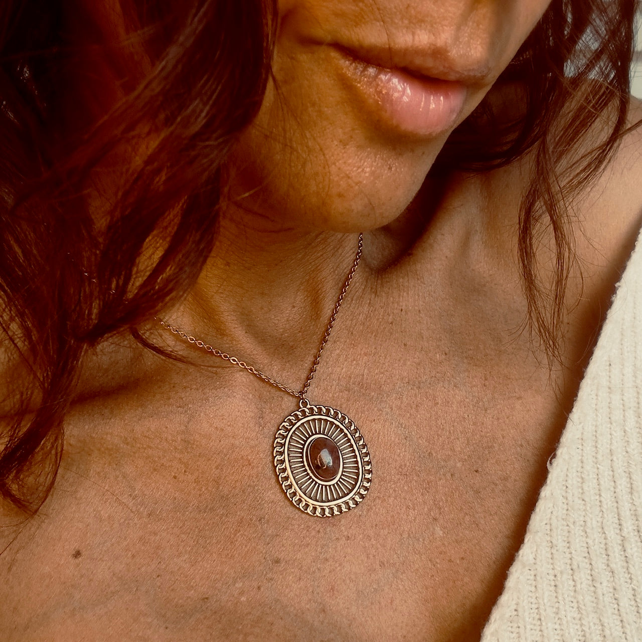 MAD SO CREATION Amia collier pierre rhodonite 39 cm