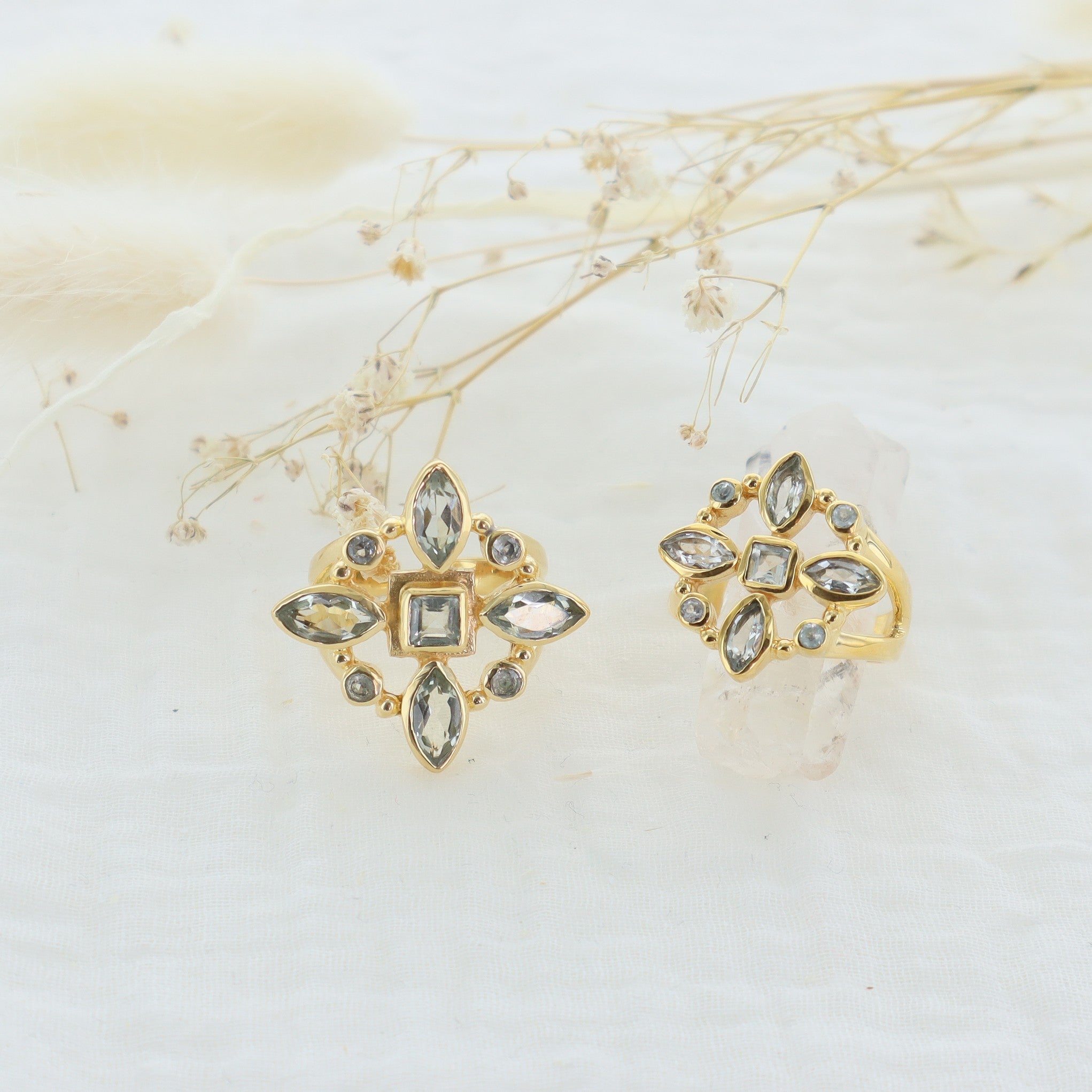 Leticia Ponti Rosie bague améthyste vert ajustable XL