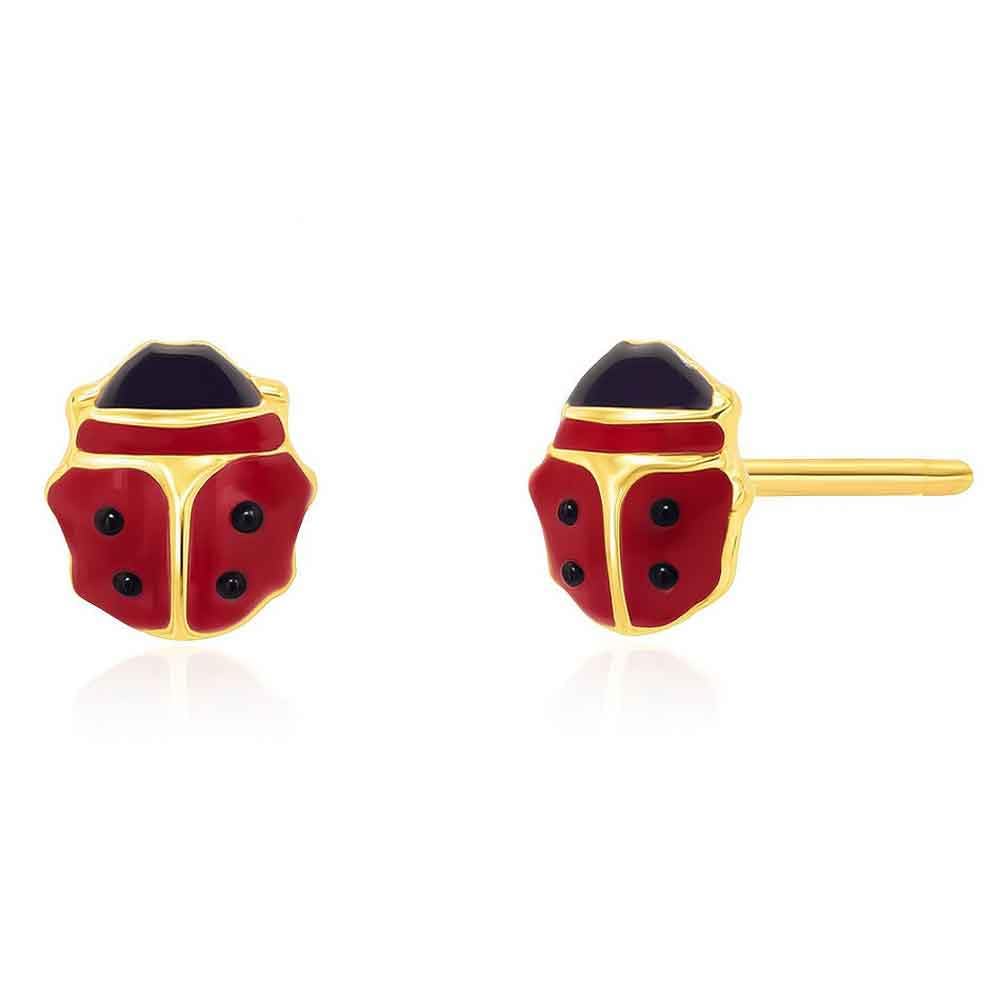 L'Atelier d'Azur Coccinelles Or Jaune Boucles d'oreilles Fille
