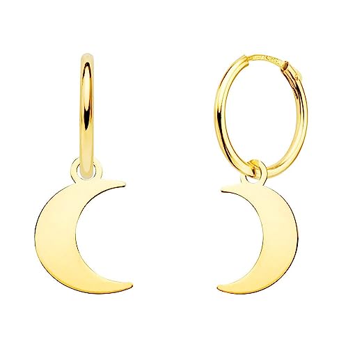 L'Atelier d'Azur Créoles boucles d'oreilles or 18 carats lunes pendantes