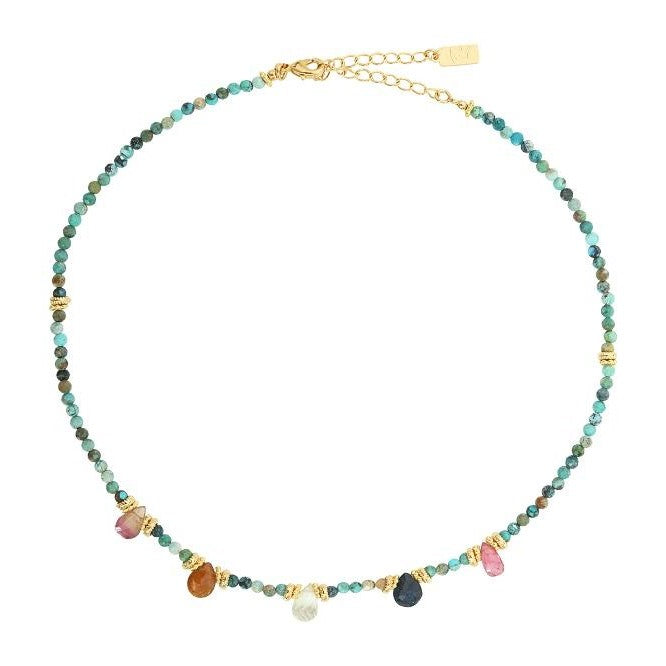 Leticia Ponti Dayra choker pierre de lune plaqué or 35 cm