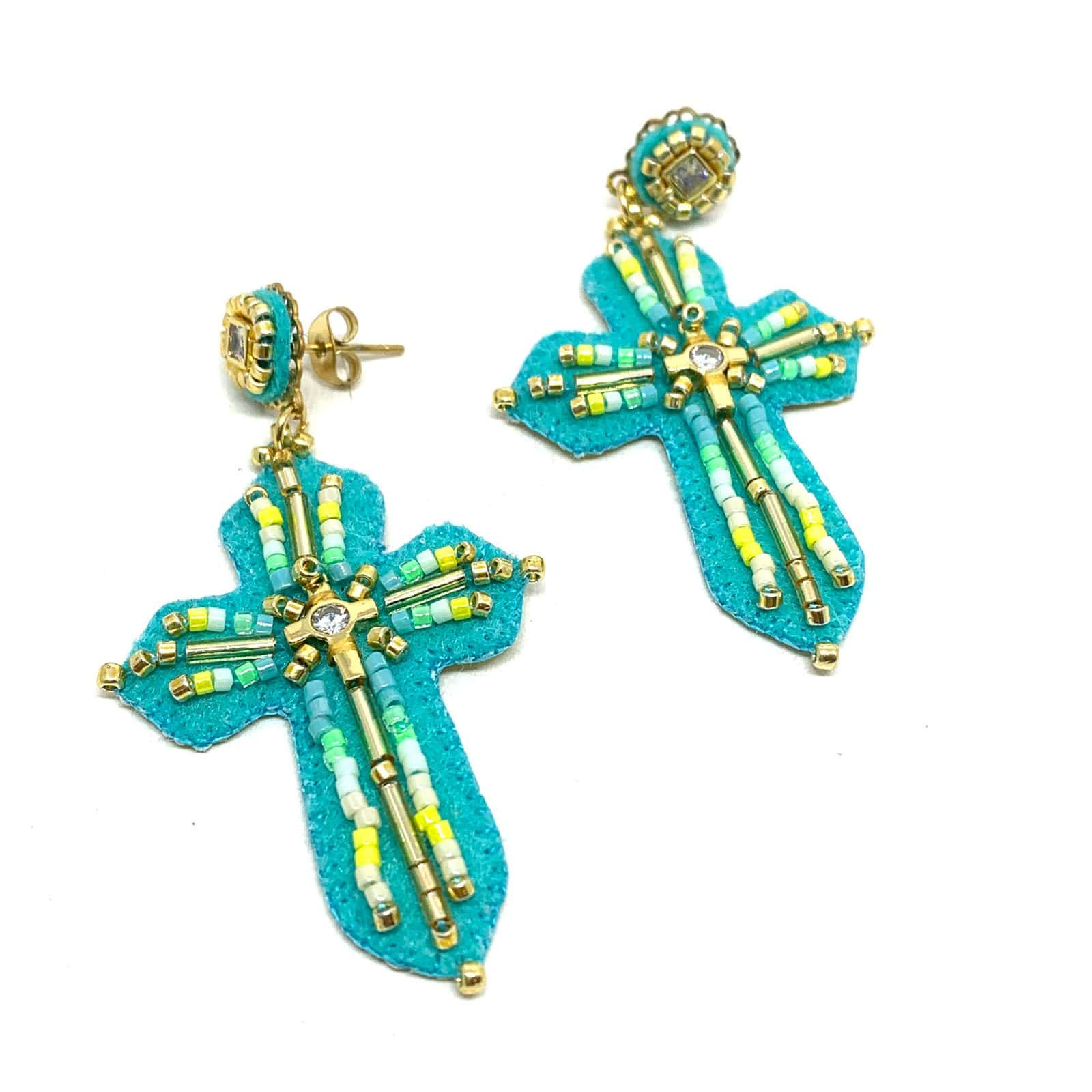 Hypnochic Marta boucles d'oreilles croix feutrine grand modèle