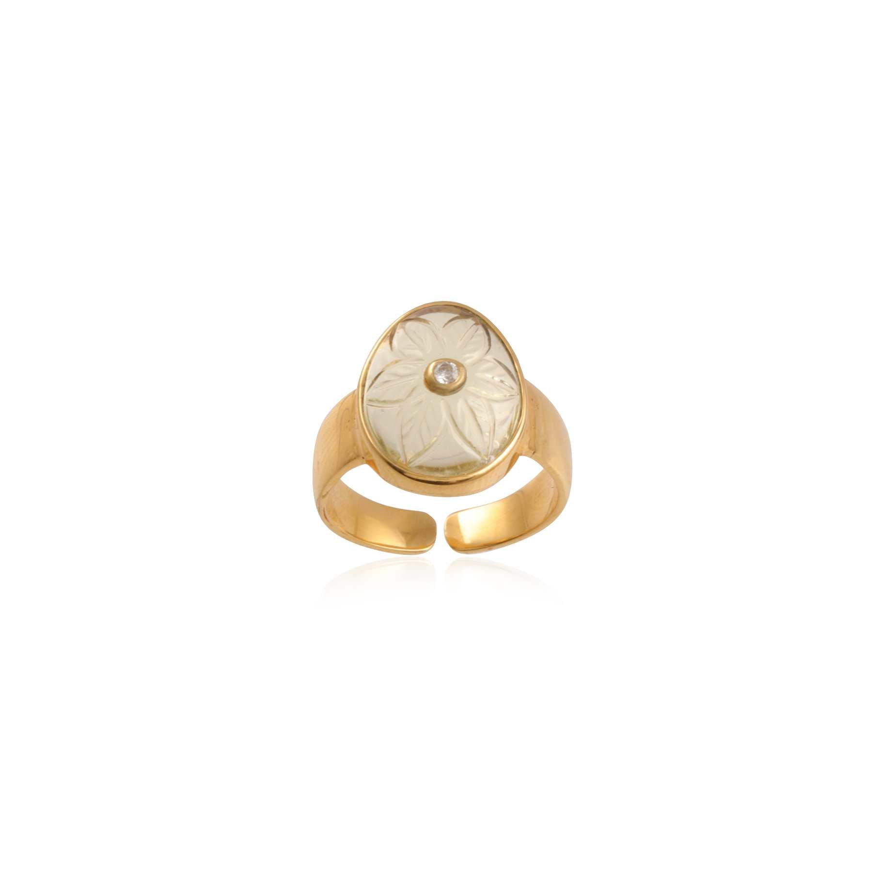 Leticia Ponti Florencia bague quartz lemon plaqué or