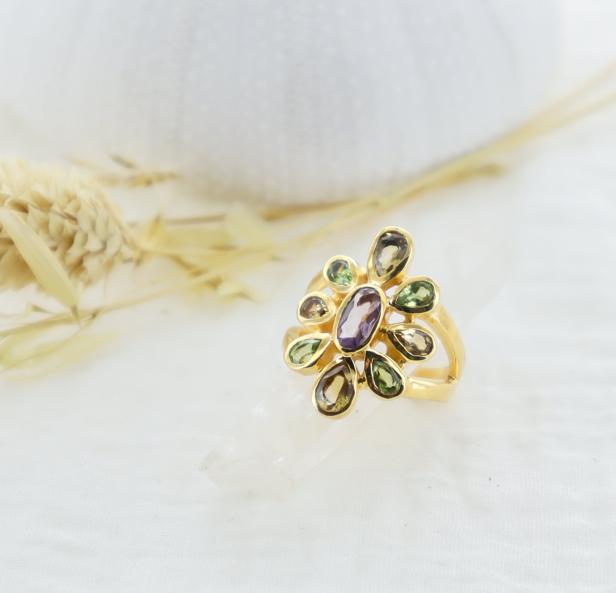 Leticia Ponti Lily bague multi pierres ajustable