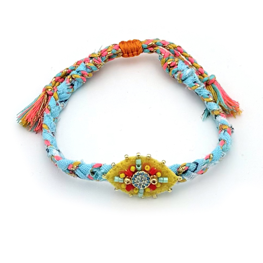 Hypnochic Bracelets Bandanas Œil Nazar tressé ajustable
