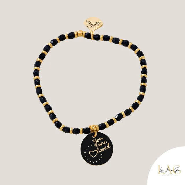 Les Ailes de Gloria You Are Loved bracelet mantra gravé
