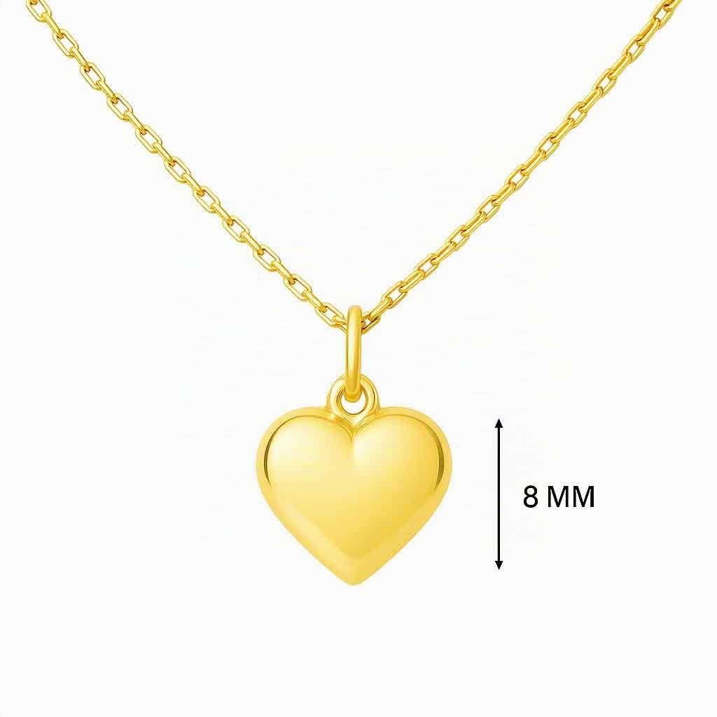 L'Atelier d'Azur Pendentif Coeur or jaune 18 carats 8 mm chaîne