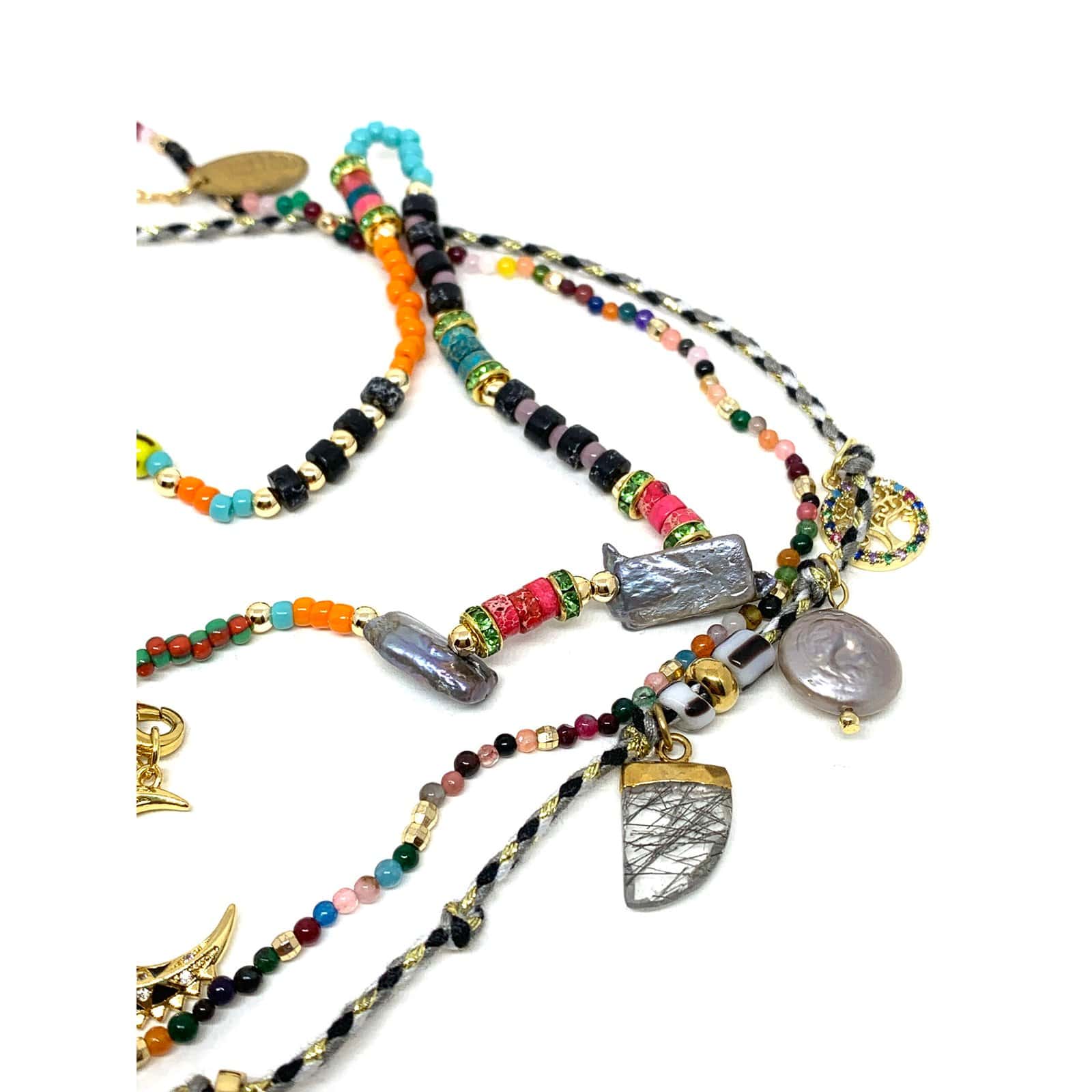 HYPNOCHIC Occhi collier fantaisie 3 rangs perles