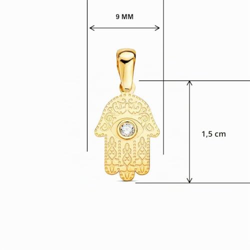 L'Atelier d'Azur Main de Fatma collier or jaune 18 carats zircon