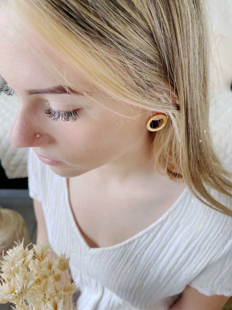 Le P’tit Franc Liberté boucles d’oreilles plaqué or 28 mm