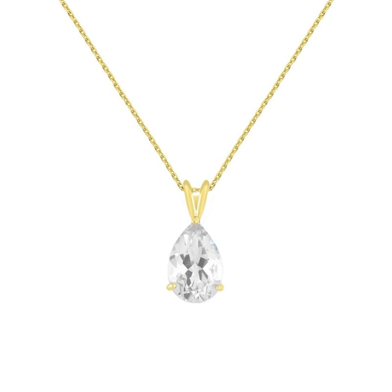L'Atelier d'Azur Zirconium Goutte pendentif or jaune femme